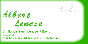 albert lencse business card